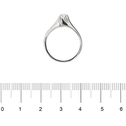 Bague 52 Bague solitaire - diamant 0,14 ct en or blanc 18 ct 58 Facettes 31624