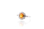 Bague 51 Bague saphir jaune et diamants en or blanc 18 carats 58 Facettes 25563