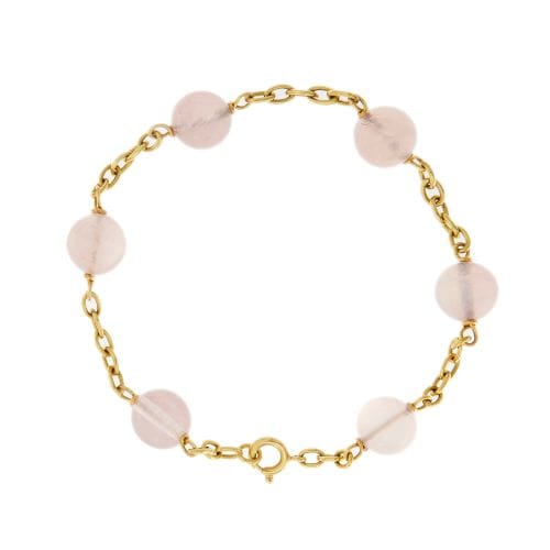 Bracelet Bracelet en or jaune 18 ct avec quartz rose 58 Facettes 28141B