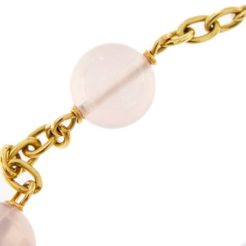 Bracelet Bracelet en or jaune 18 ct avec quartz rose 58 Facettes 28141B