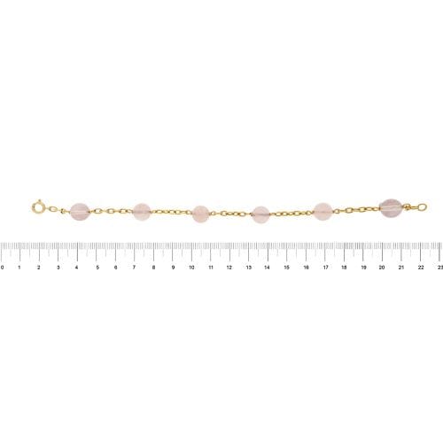 Bracelet Bracelet en or jaune 18 ct avec quartz rose 58 Facettes 28141B