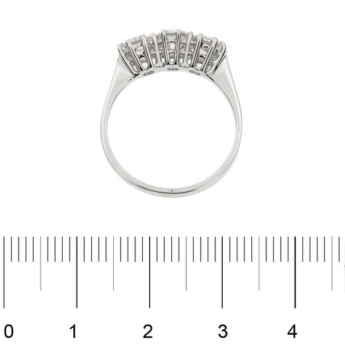 Bague Bague trilogy - 3 diamants taille brillant en or blanc 18 ct 58 Facettes 35813