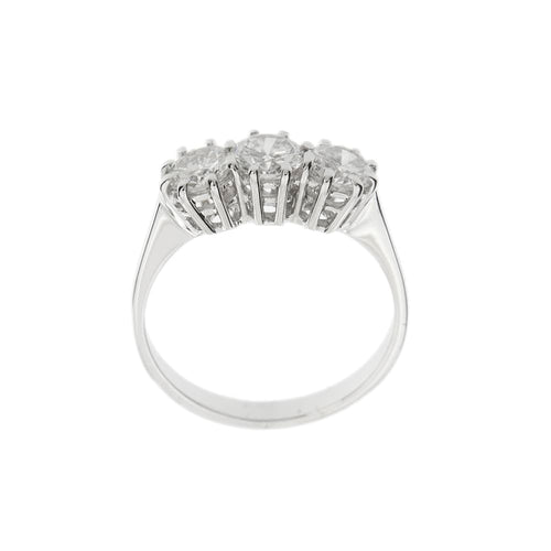 Bague Bague trilogy - 3 diamants taille brillant en or blanc 18 ct 58 Facettes 35813