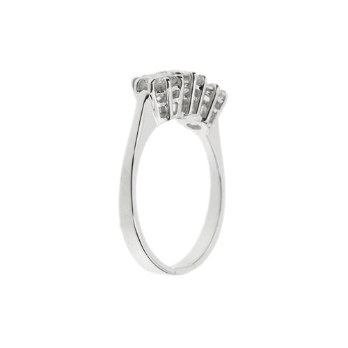 Bague Bague trilogy - 3 diamants taille brillant en or blanc 18 ct 58 Facettes 35813