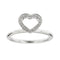 Bague 54 Donna Oro - Bague cœur en or blanc 18 kt et diamants 58 Facettes 23750