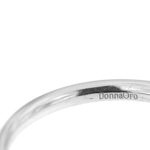 Bague 54 Donna Oro - Bague cœur en or blanc 18 kt et diamants 58 Facettes 23750
