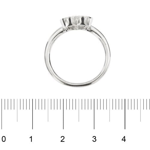 Bague 54 Donna Oro - Bague cœur en or blanc 18 kt et diamants 58 Facettes 23750