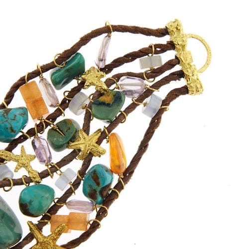 Bracelet Bracelet multifils en or jaune 18 kt avec pierres naturelles 58 Facettes 35278