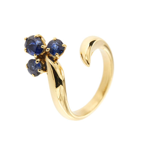 Bague 54 Bague contrarié ouverte en or jaune 18 ct avec saphirs 58 Facettes 34048