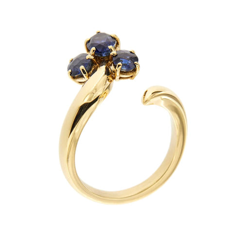 Bague 54 Bague contrarié ouverte en or jaune 18 ct avec saphirs 58 Facettes 34048
