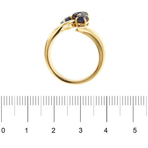 Bague 54 Bague contrarié ouverte en or jaune 18 ct avec saphirs 58 Facettes 34048