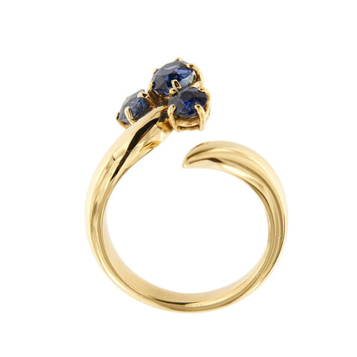 Bague 54 Bague contrarié ouverte en or jaune 18 ct avec saphirs 58 Facettes 34048