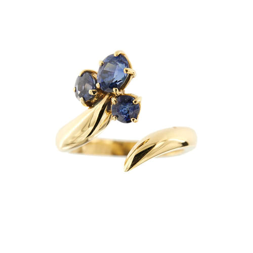 Bague 54 Bague contrarié ouverte en or jaune 18 ct avec saphirs 58 Facettes 34048