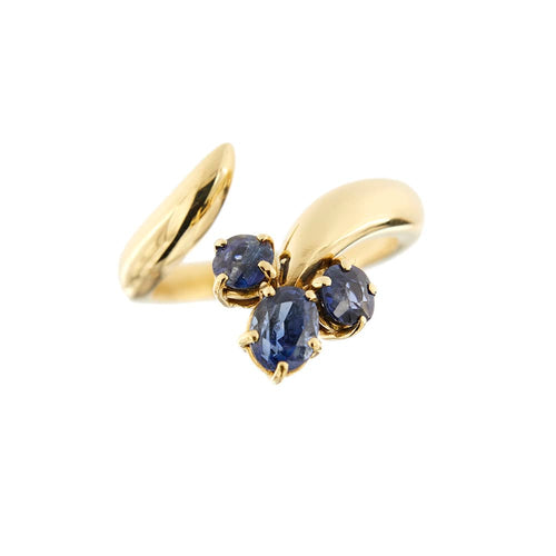 Bague 54 Bague contrarié ouverte en or jaune 18 ct avec saphirs 58 Facettes 34048