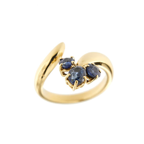 Bague 54 Bague contrarié ouverte en or jaune 18 ct avec saphirs 58 Facettes 34048