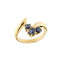 Bague 54 Bague contrarié ouverte en or jaune 18 ct avec saphirs 58 Facettes 34048