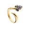 Bague 54 Bague contrarié ouverte en or jaune 18 ct avec saphirs 58 Facettes 34048