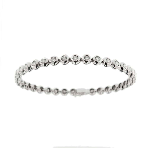 Bracelet Bracelet tennis - diamants 2,88 ct en or blanc 18 k 58 Facettes 8868