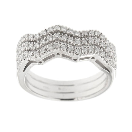 Bague 54 Bague zigzag rivière en or blanc 18 ct et diamants 0,60 ct 58 Facettes 11598