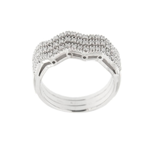 Bague 54 Bague zigzag rivière en or blanc 18 ct et diamants 0,60 ct 58 Facettes 11598