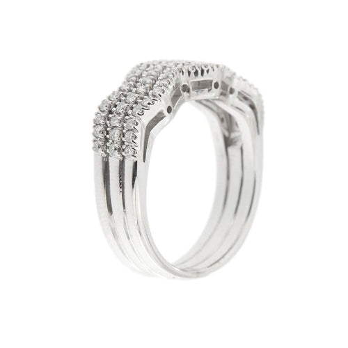 Bague 54 Bague zigzag rivière en or blanc 18 ct et diamants 0,60 ct 58 Facettes 11598