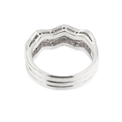Bague 54 Bague zigzag rivière en or blanc 18 ct et diamants 0,60 ct 58 Facettes 11598