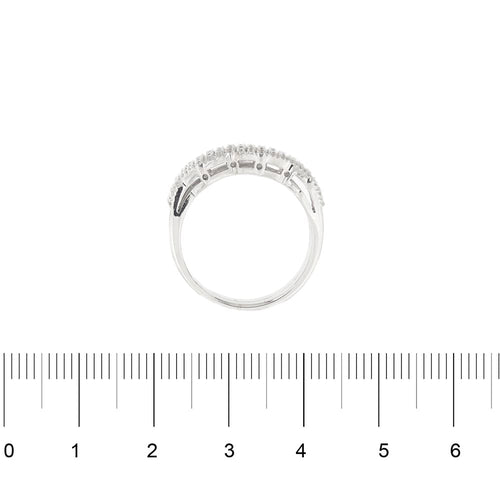 Bague 54 Bague zigzag rivière en or blanc 18 ct et diamants 0,60 ct 58 Facettes 11598