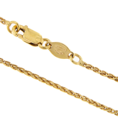 Collier Gabriella Rivalta - Collier maille épi en or jaune 18 ct avec rose émaillée 58 Facettes 33328