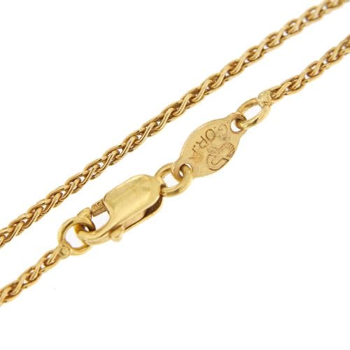 Collier Gabriella Rivalta - Collier maille épi en or jaune 18 ct avec rose émaillée 58 Facettes 33328