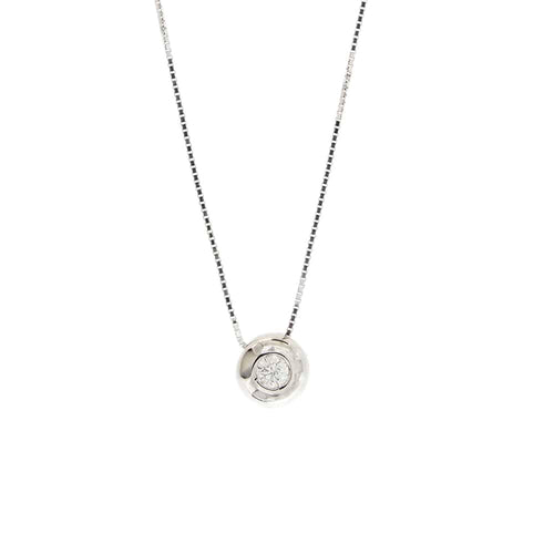Collier Collier - Pendentif point de lumière en or blanc 18 ct et diamant 0,15 ct 58 Facettes 25854