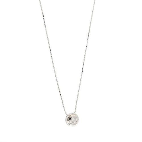Collier Collier - Pendentif point de lumière en or blanc 18 ct et diamant 0,15 ct 58 Facettes 25854