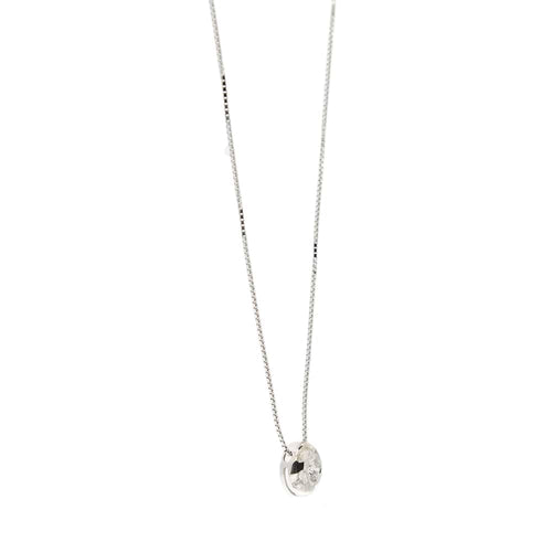 Collier Collier - Pendentif point de lumière en or blanc 18 ct et diamant 0,15 ct 58 Facettes 25854