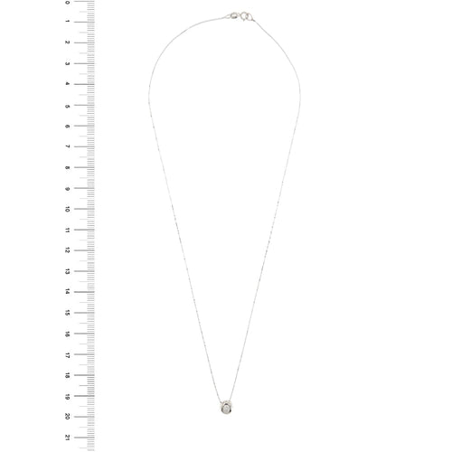 Collier Collier - Pendentif point de lumière en or blanc 18 ct et diamant 0,15 ct 58 Facettes 25854
