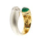Bague 56 Bague contrarié ouverte en or 18 ct avec émeraude et diamants 58 Facettes 28269