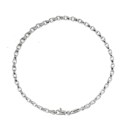 Bracelet Bracelet unisexe à segments en or blanc 18 ct 58 Facettes 27884