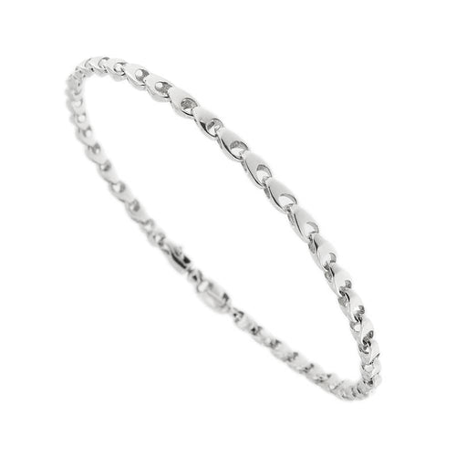 Bracelet Bracelet unisexe à segments en or blanc 18 ct 58 Facettes 27884