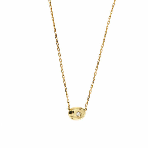 Collier Collier point lumineux en or jaune 18 ct avec diamant 0,20 ct 58 Facettes 33882