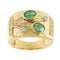 Bague 54 Bague bandeau en or jaune 18 ct avec émeraudes et diamants 58 Facettes 34295