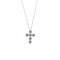 Collier Collier avec pendentif croix en or blanc 18 ct, diamants et émeraudes 58 Facettes 25439