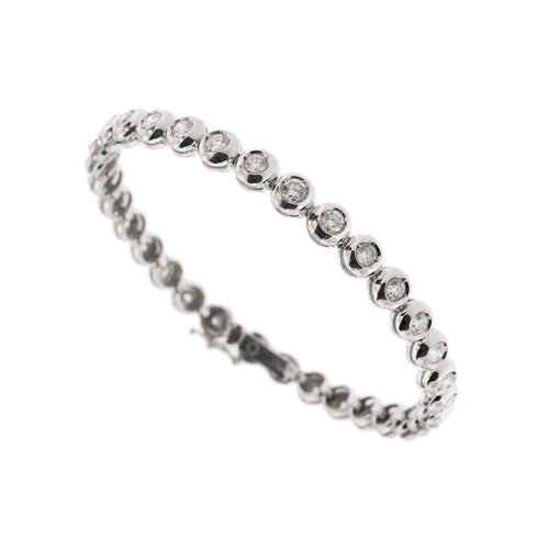Bracelet Bracelet tennis en or blanc 18 ct et diamants 2,88 ct 58 Facettes 32422
