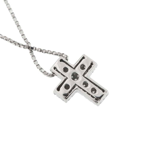 Collier Collier avec croix et diamants en or blanc 18 carats 58 Facettes 29901