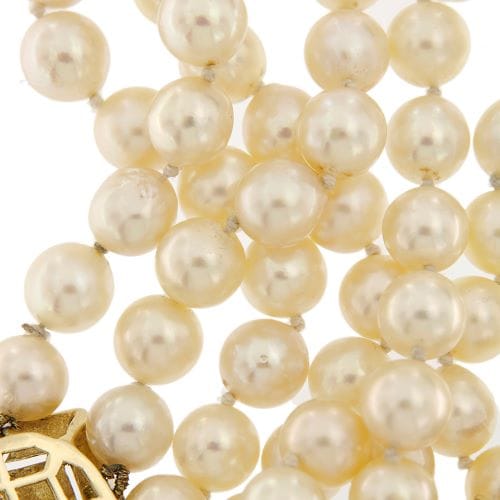 Collier Collier - Deux rangs de perles en or jaune 18 ct 58 Facettes 34189
