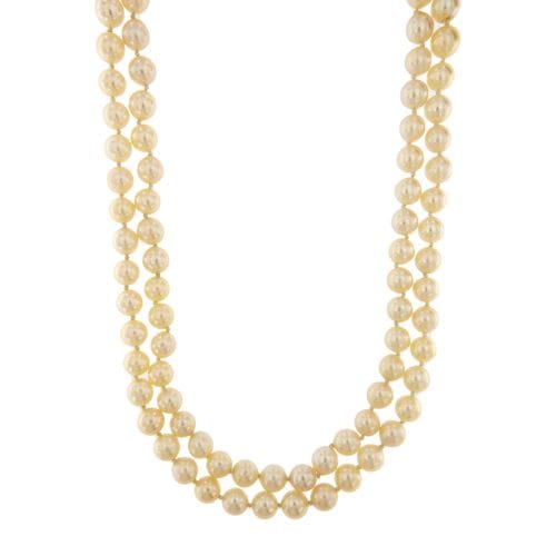 Collier Collier - Deux rangs de perles en or jaune 18 ct 58 Facettes 34189