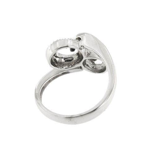 Bague 54 Bague spirale contrarié en or blanc 18 ct et diamants 58 Facettes 16182