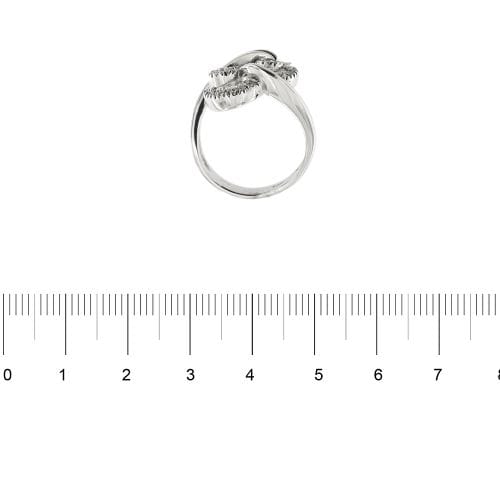 Bague 54 Bague spirale contrarié en or blanc 18 ct et diamants 58 Facettes 16182