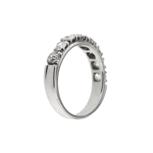 Bague 55 Bague rivière en or blanc 18 carats avec diamants 1,14 ct 58 Facettes 25585