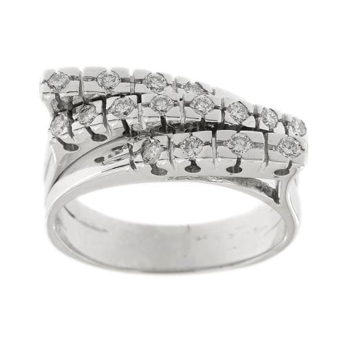 Bague Bague rivière triple en or blanc 18 ct avec diamants 0,48 ct 58 Facettes 30234