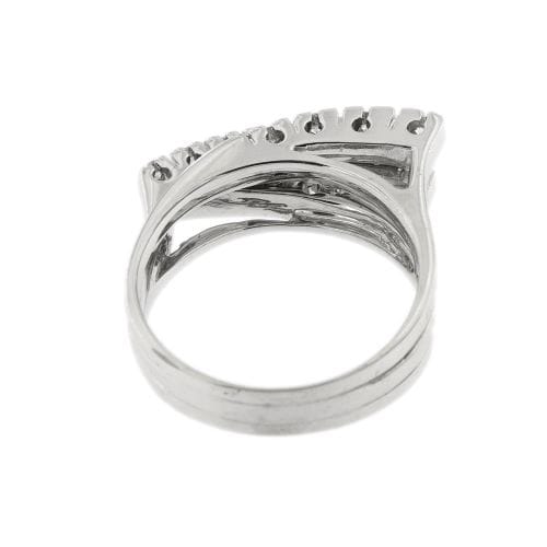 Bague Bague rivière triple en or blanc 18 ct avec diamants 0,48 ct 58 Facettes 30234