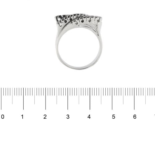 Bague Bague rivière triple en or blanc 18 ct avec diamants 0,48 ct 58 Facettes 30234