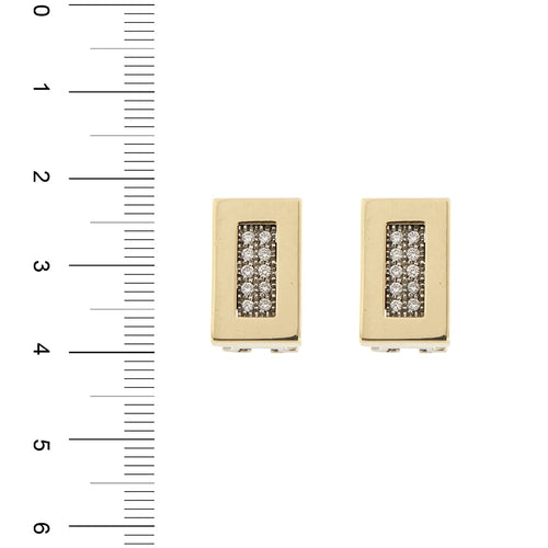 Boucles d'oreilles Boucles d'oreilles rectangulaires en or jaune et blanc 18 ct, diamants 58 Facettes 34505